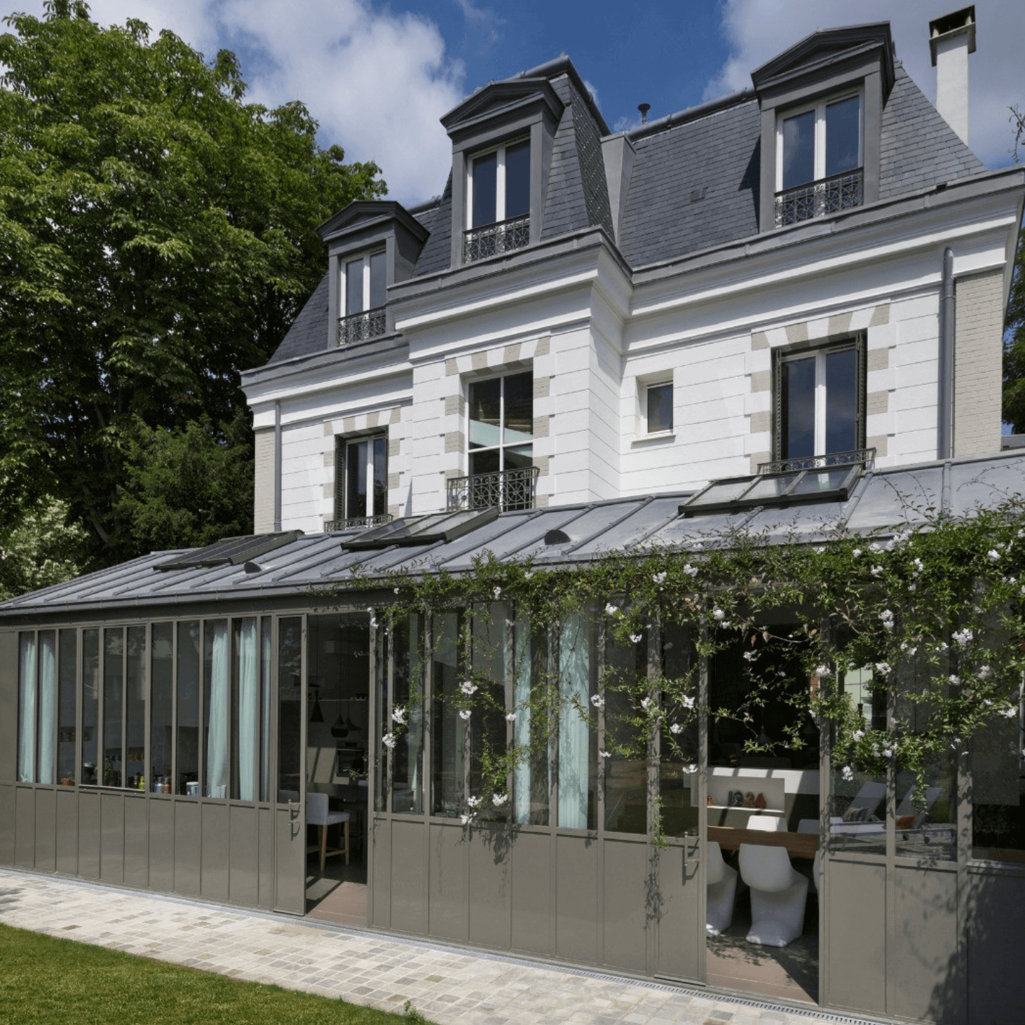 Extension en véranda pour cette maison de l'Ouest parisien